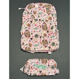 Vera Bradley Harry Potter Honeydukes Large Backpack Cosmetic Makeup Bag Set NWT